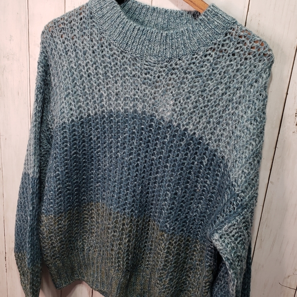 New! Wild Fable Teal Color Block Sweater Size L - Picture 4 of 8